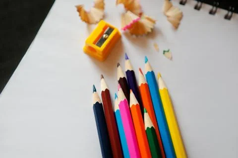 Pencil and sharpener Stock Photos