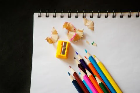 Pencil and sharpener Stock Photos