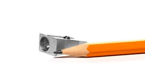 Pencil and Sharpener Stock Photos