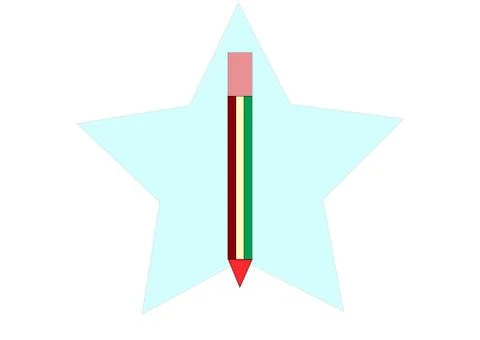 Pencil and star Stock Illustration
