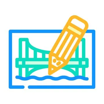Pencil architect tool for create construction color icon vector illustration イラスト素材