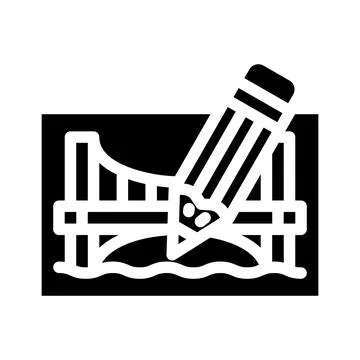Pencil architect tool for create construction glyph icon vector illustration イラスト素材