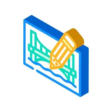 Pencil architect tool for create construction isometric icon vector illustration イラスト素材