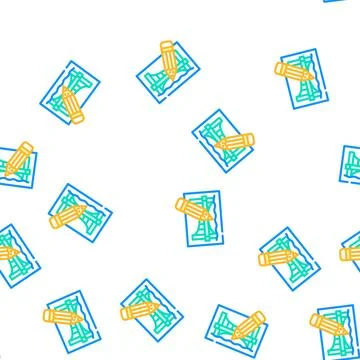 Pencil architect tool for create construction vector seamless pattern Stock Illustration