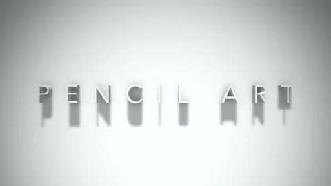 Pencil art 3D title animation with shadows on a white background Stock Footage 297266638