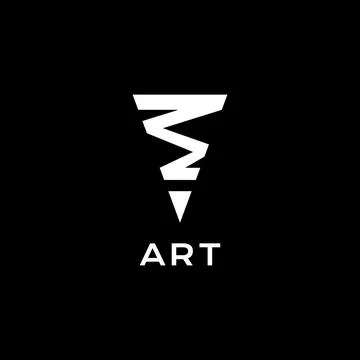Pencil art zigzag modern shape minimalist logo design vector icon illustratio Stock Illustration
