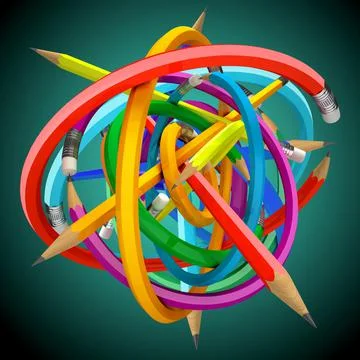 Pencil ball 3d render イラスト素材