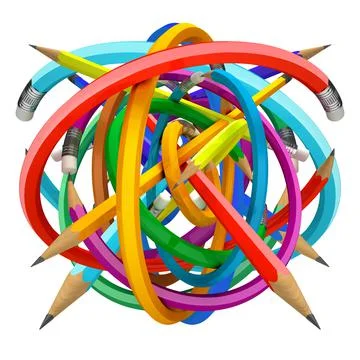 Pencil ball, 3d render イラスト素材