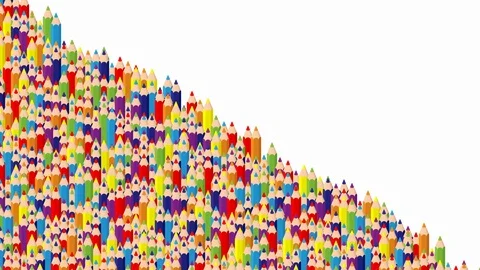 Pencil bar 3D virtual isometric shuffle wave pattern, Education or business Stock Footage 111560280