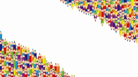Pencil bar 3D virtual isometric shuffle wave pattern, Education or business s Stock Footage 111561878