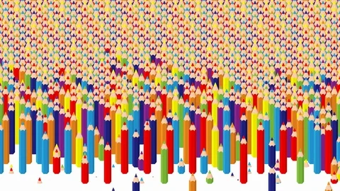 Pencil bar 3D virtual isometric shuffle wave pattern, Education or business Stock Footage 111562127