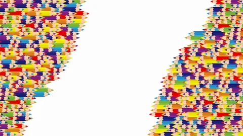 Pencil bar 3D virtual isometric shuffle wave pattern, Education or business Stock Footage 111564045