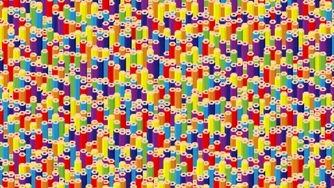 Pencil bar 3D virtual isometric shuffle wave pattern, Education or business Stock Footage 111617349