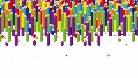 Pencil bar 3D virtual isometric shuffle wave pattern, Education or business Stock Footage 111621279