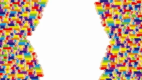Pencil bar 3D virtual isometric shuffle wave pattern, Education or business Stock Footage 111626269