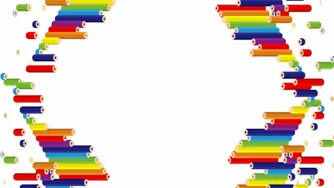 Pencil bar 3D virtual isometric shuffle wave pattern, Education or business 動画素材 111628578
