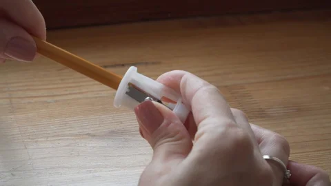 Pencil being sharpened Stock Footage 94478716