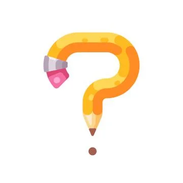 Pencil bent in the shape of a question mark Stock Illustration