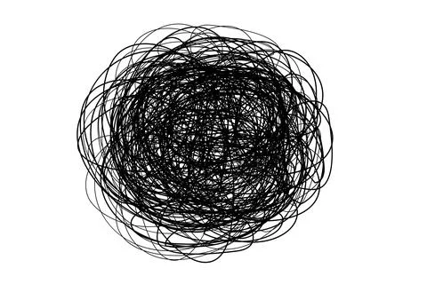 Pencil black color scribble circle on white background. Stock Illustration
