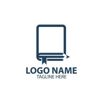 Pencil book logo design vector Stock Illustration