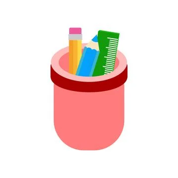 Pencil box icon vector isolated on white background for your web Stock Illustration