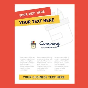 Pencil box Title Page Design for Company profile ,annual report, presentation Illustrazione stock