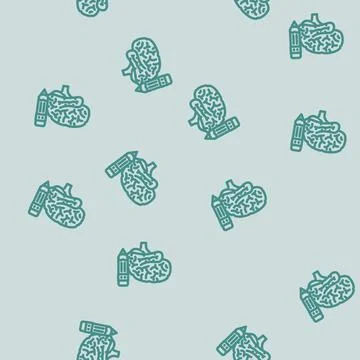Pencil brainstorm line vector seamless pattern イラスト素材