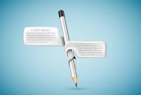 Pencil with bubbles for text Illustrazione stock
