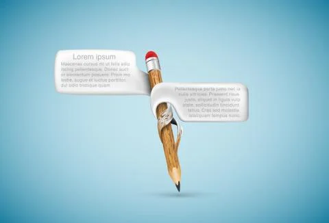 Pencil with bubbles for text Stock Illustration