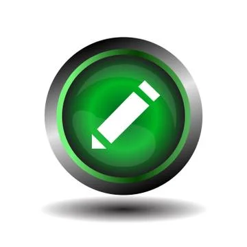 Pencil button Vector Stock Illustration