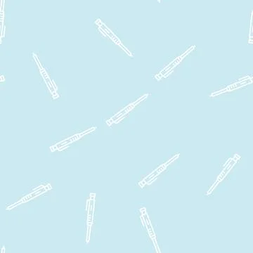 Pencil carpenter line seamless pattern Illustrazione stock