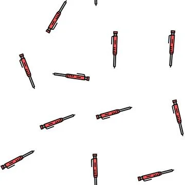 Pencil carpenter vector seamless pattern Illustrazione stock