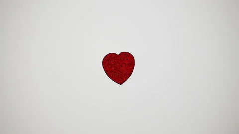 Pencil cartoon stop motion animation hearts collide together in One heart and Stock Footage 229653178