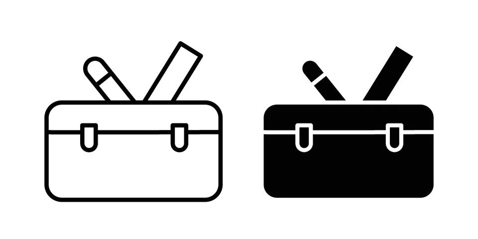 Pencil case icon design. Simple Vector illustrations.. Stock Illustration