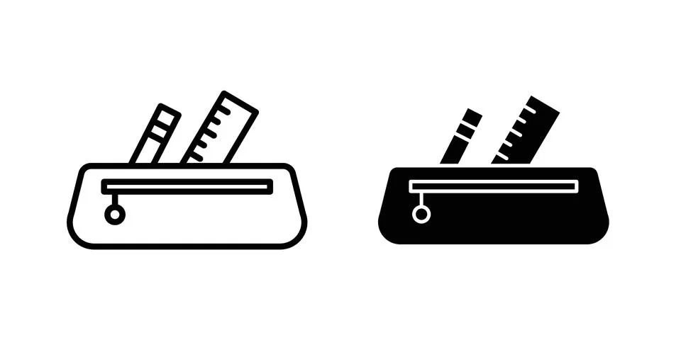 Pencil case icon set. Vector EPS 10 Stock Illustration