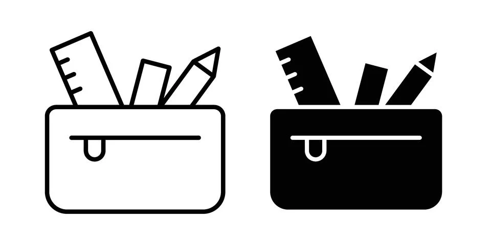 Pencil case icon vector design. EPS10 Stock Illustration