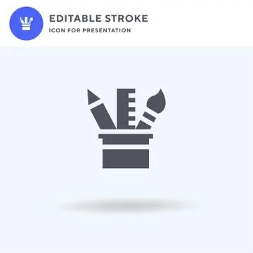 Pencil Case icon vector, filled flat sign, solid pictogram isolated on white, Stock Illustration