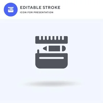 Pencil Case icon vector, filled flat sign, solid pictogram isolated on white, Stock Illustration