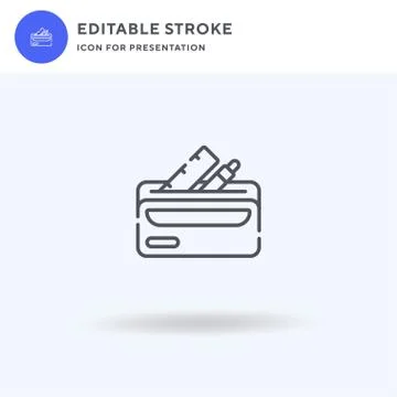 Pencil Case icon vector, filled flat sign, solid pictogram isolated on white, Stock Illustration