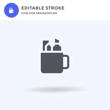 Pencil Case icon vector, filled flat sign, solid pictogram isolated on white Stock Illustration