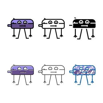Pencil case modern school character color icon vector Stock Illustration