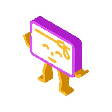 Pencil case school character isometric icon vector illustration Stock Illustration