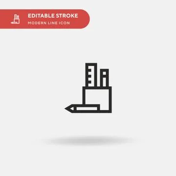 Pencil Case Simple vector icon. Illustration symbol design template for web m Stock Illustration