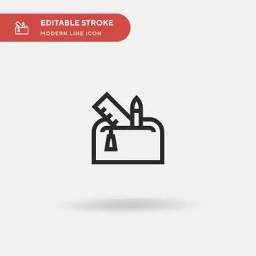 Pencil Case Simple vector icon. Illustration symbol design template for web m Stock Illustration