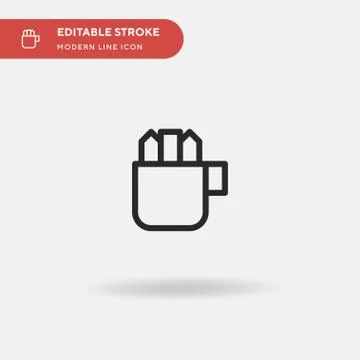 Pencil Case Simple vector icon. Illustration symbol design template for web m Stock Illustration