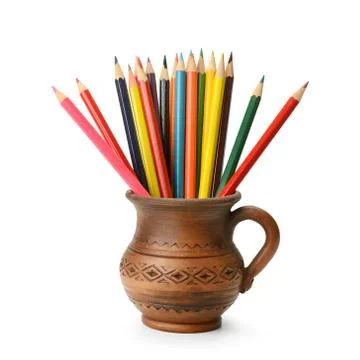 Pencil in ceramic cup Stock Photos
