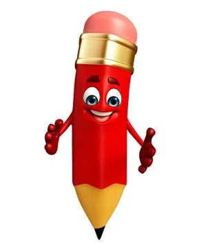 Pencil character is clapping Stock Illustration