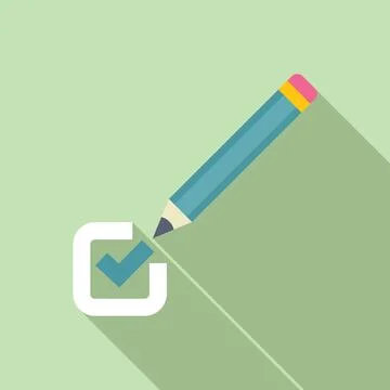 Pencil checking off completed task on checklist Stock Illustration