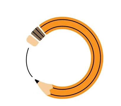 Pencil in circle shape vector illustration. Drawing tool for artists, stude.. Illustrazione stock