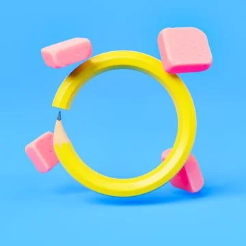 Pencil in a circular shape Stock Photos